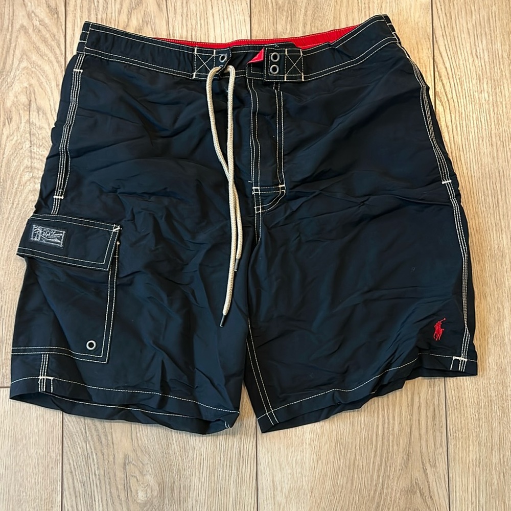 Polo Ralph Lauren Swimwear in Black with Tan and Ref Accents